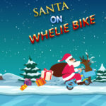 Santa On Wheelie Bike